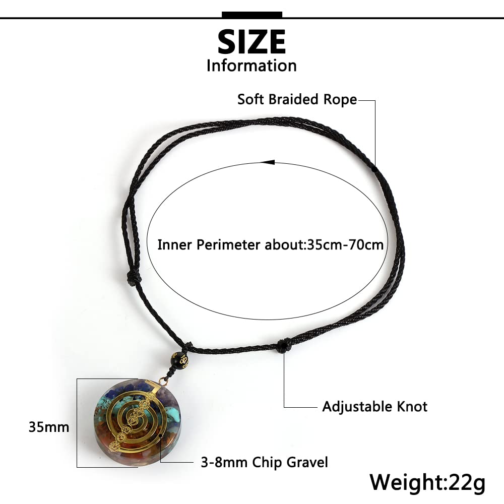 Collar 7 Chakras Orgonita Cuarzo Reiki Chacras Protección Espiritual Yoga Equilibrio de Energía