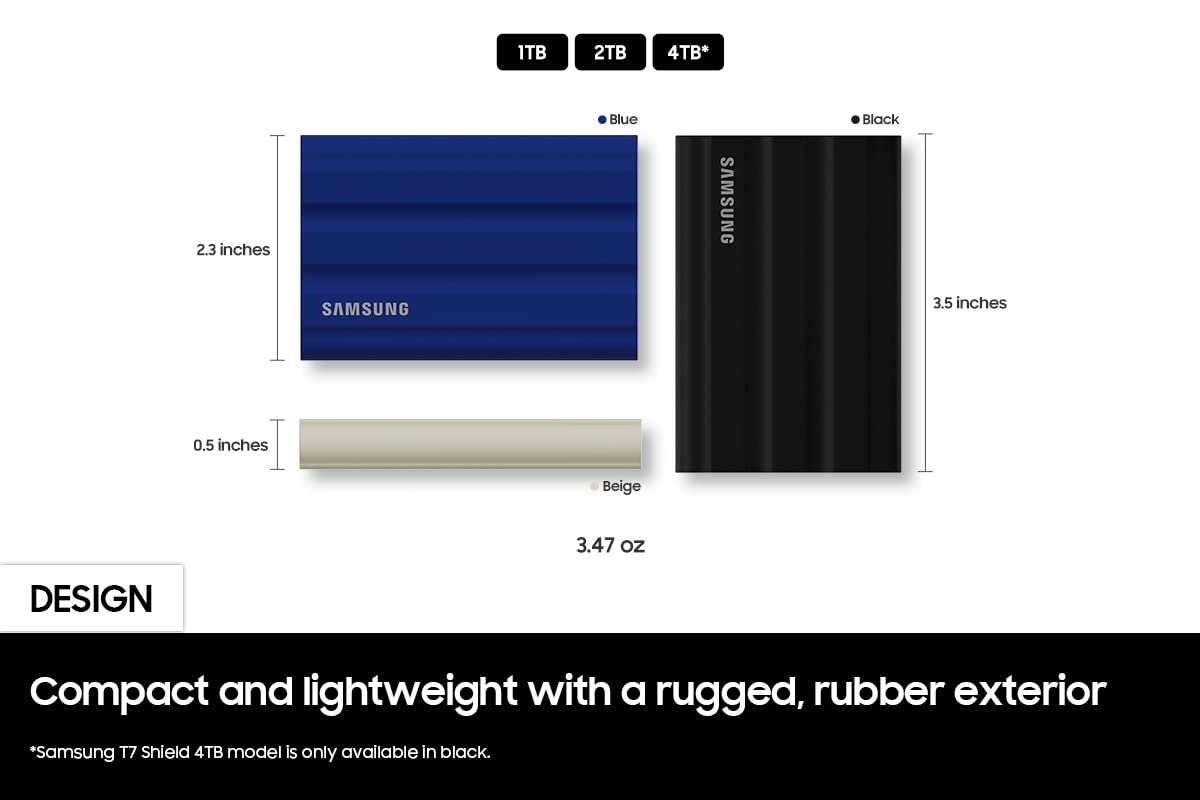 Unidad de Estado Sólido Samsung Negra Resistente al Agua USB 3.2 de 1 TB