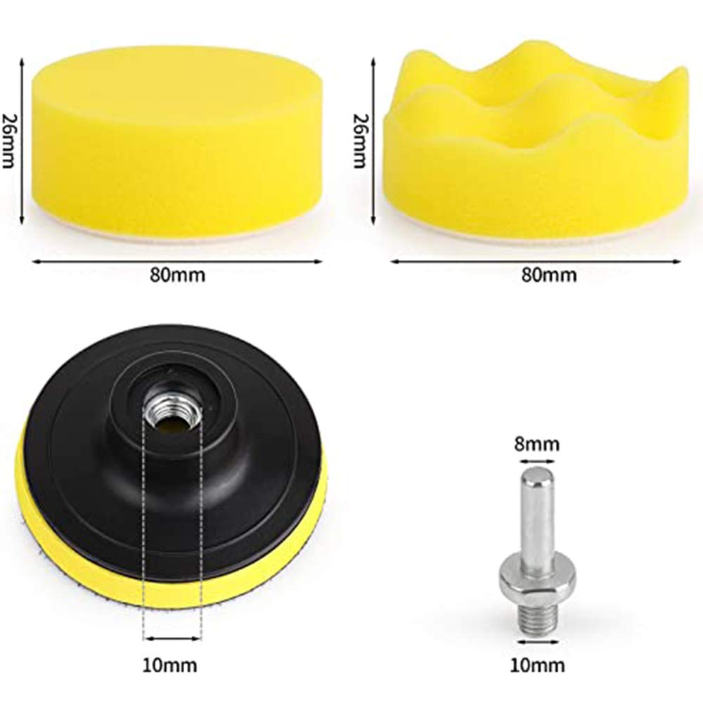 Set de Almohadillas de Esponja Yundobop Varias para Pulir Coche 22 Piezas