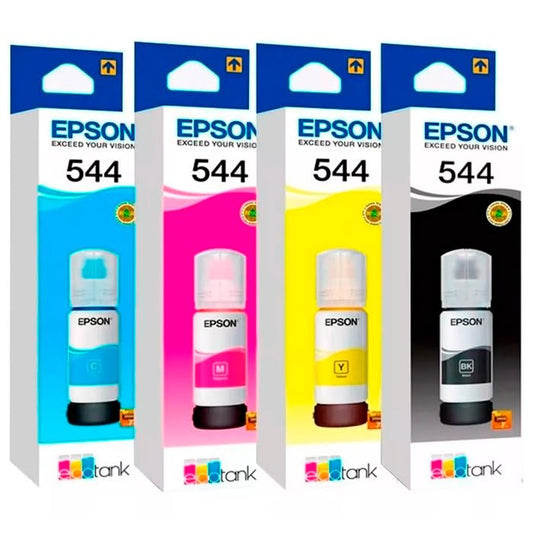 Kit de Botellas de Tinta Epson T544 Multicolor para Impresoras L1210 L1250 L3210 L3250 L3260 L5290