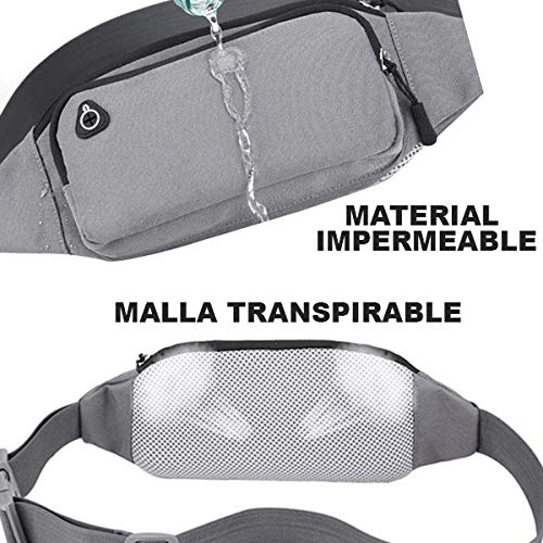 BLACK MAMUT Cangurera para Correr, Ligera, Hombre, Mujer, Porta Teléfono, Impermeable, Deporte, Ejercicio, Viaje, Campismo, Senderismo, Ciclismo, Aire Libre, Riñonera, Gran Capacidad, Ajustable