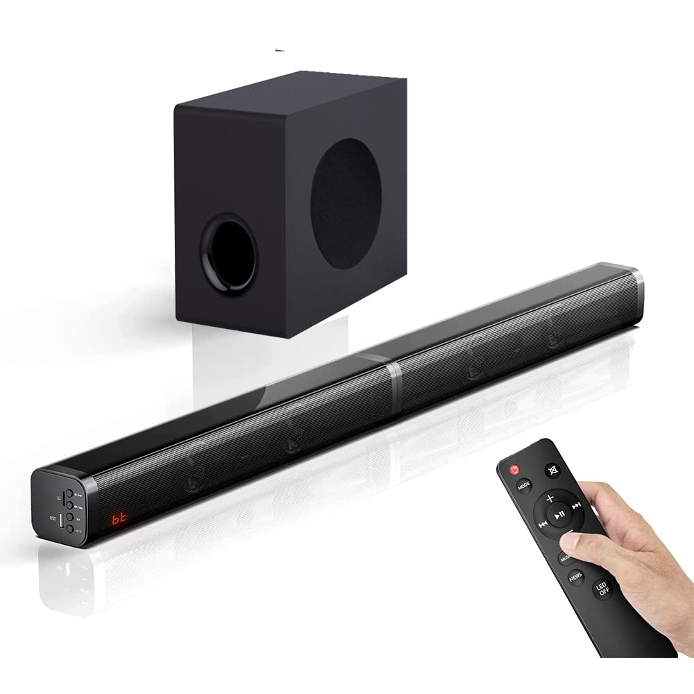 Barra de Sonido SAMTRONIC 2.1 Canales con Subwoofer Desmontable para TV de 37 Pulgadas y Juegos
