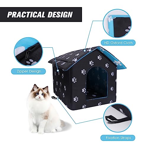 Arquiel - Casas para gatos al aire última intervensión, casa impermeable para perros, refugio para gatos callejeros, casa de invierno cálida y aislada para mascotas para gatos y cachorros a prueba de intemperie (18 x 17 x 16 pulgadas)