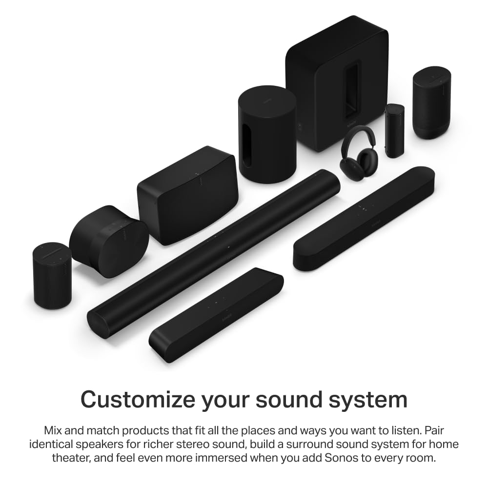 Sonos Beam (Gen 2) Barra de Sonido Inteligente para TV de tamaño Compacto con tecnología Dolby Atmos