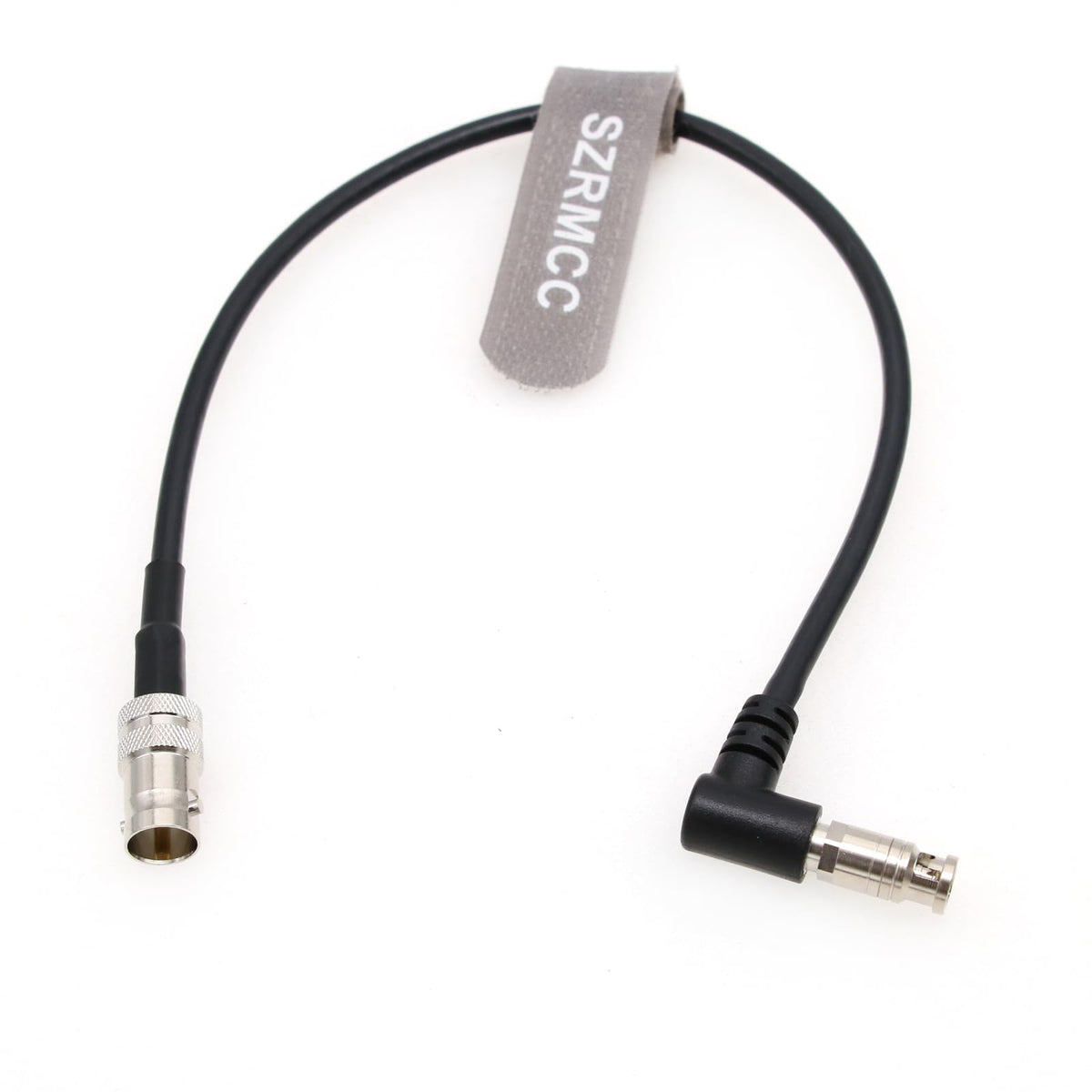 Cable Coaxial de Vídeo SZRMCC en Ángulo Recto Micro BNC Q4 a BNC Estándar 75 Ohmios UHD 4K para Blackmagic Video Assist 5″ 12G-SDI HDR Monitor