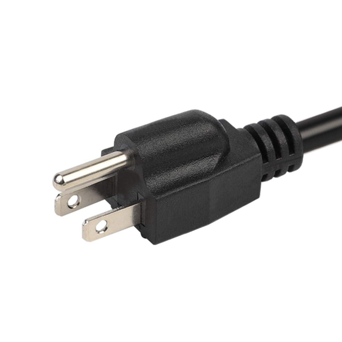 Cable adaptador de enchufe [UL Listed] 14AWG (1 pie) NEMA 5-15P a 5-15/20R (peine 20Amp T Blade) 15 Amp Enchufe doméstico a 20 Amp Cable de alimentación de CA
