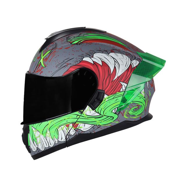 Casco Para Moto Integral BOSTON - Casco Motocicleta Marca EDGE - Visor Doble ANTIVAHO - Cascos Para Motos Certificados Dot Moto - Accesorios Para Moto Motocross Motocicleta Mujer Hombre Cascos De Moto