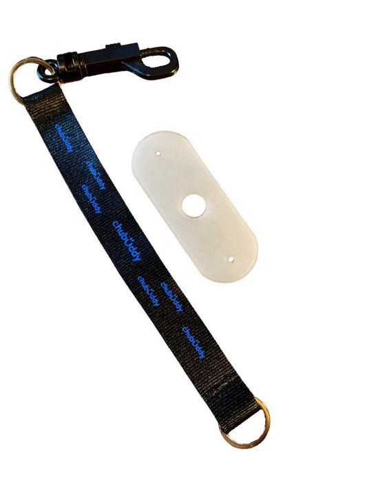 Chubuddy - Soporte para masticar, color negro y correa natural