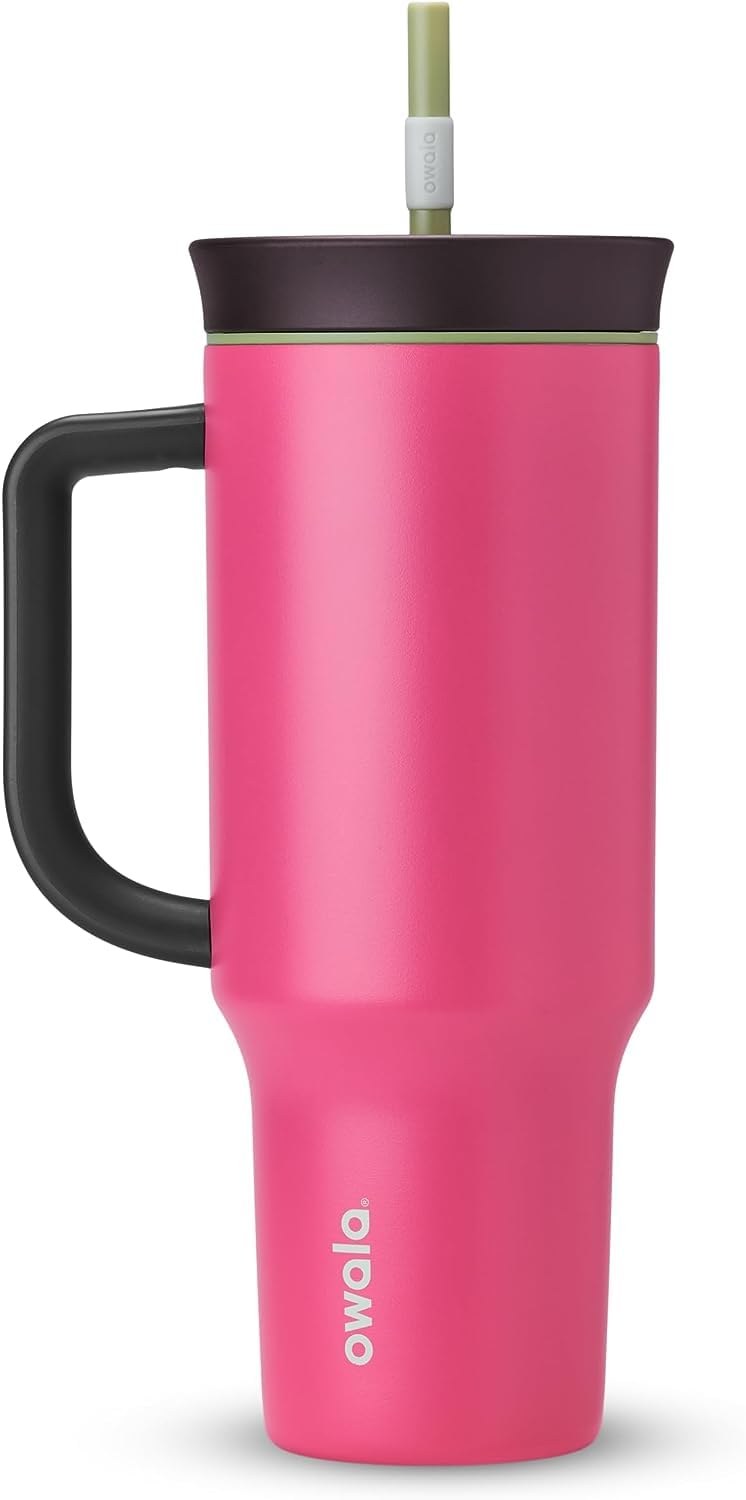 Vaso de Viaje Owala Rosa Triple Capa Aislada 40 oz con Tapa Antiderrames