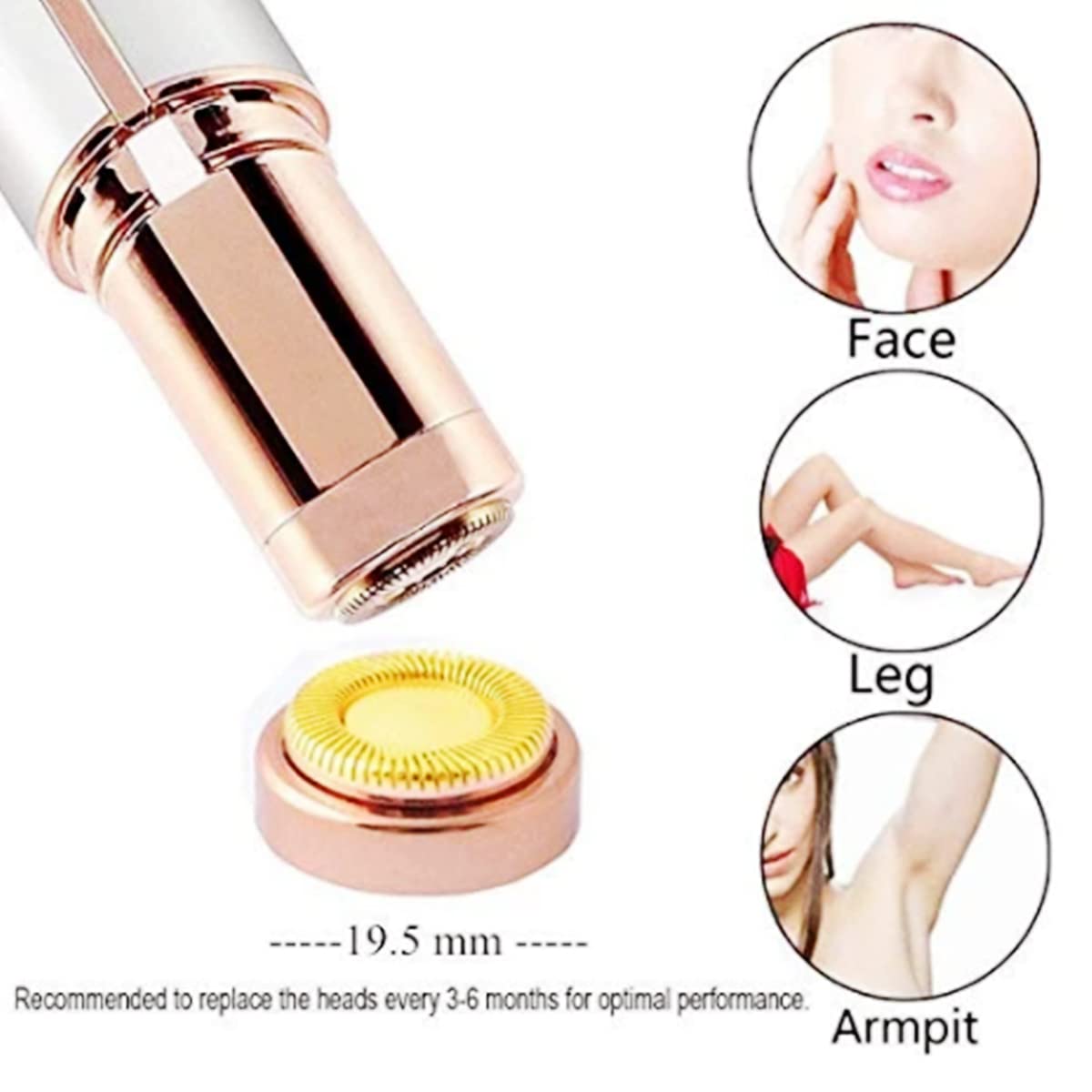 Fjwedve 8 Cabezales de Repuesto para Depilación Facial Impecable Finishing Touch, Cabezal de Afeitado para Mujer de Primera Generación (Gen 1), Oro de 18 Quilates (8 Unidades)