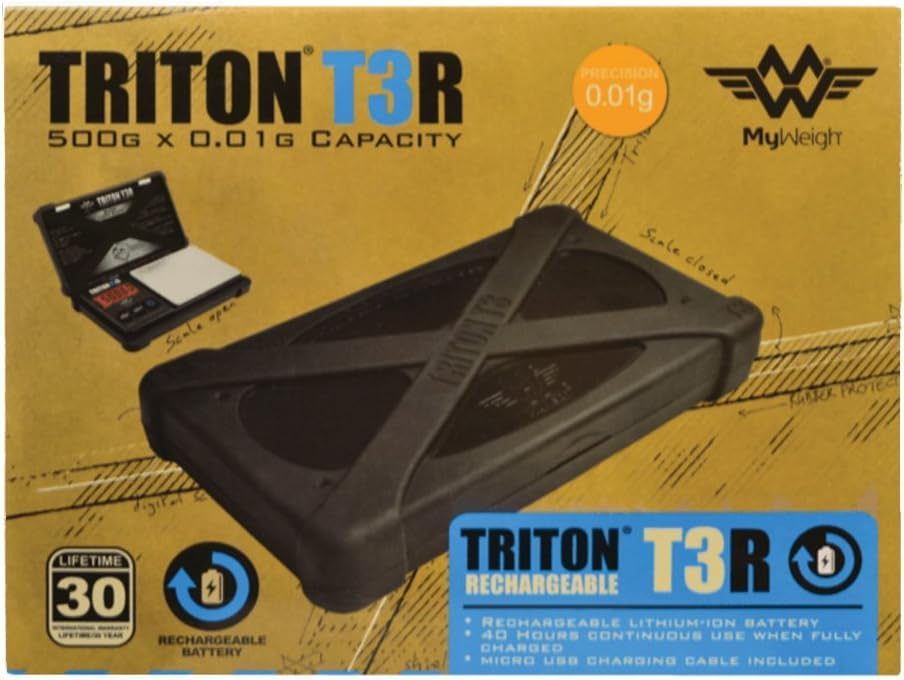Báscula Digital My Weigh Triton T3R Negro Recargable de Bolsillo