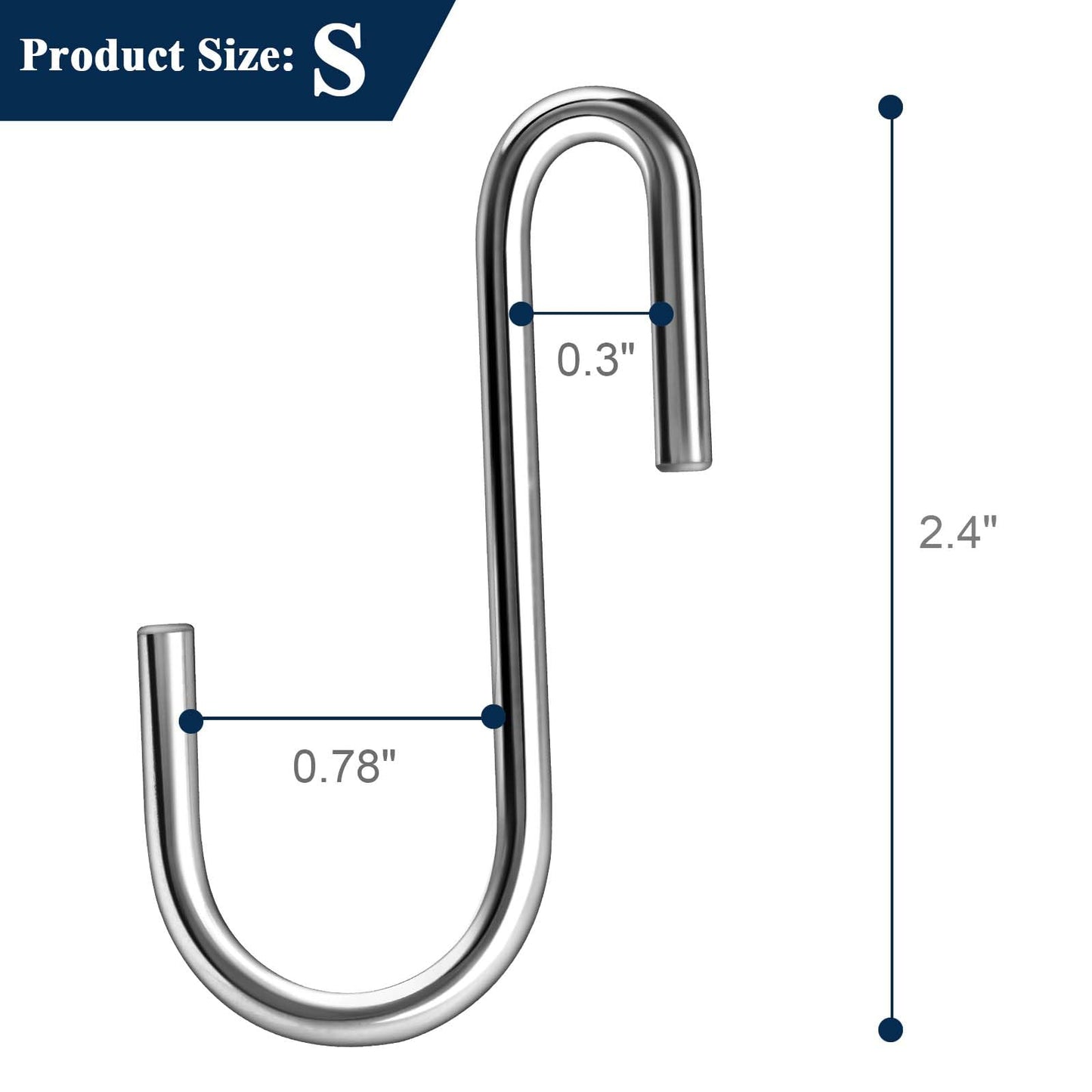 Paquete de 30 Ganchos S Pesado Esfun Acero Inoxidable para Utensilios de Cocina