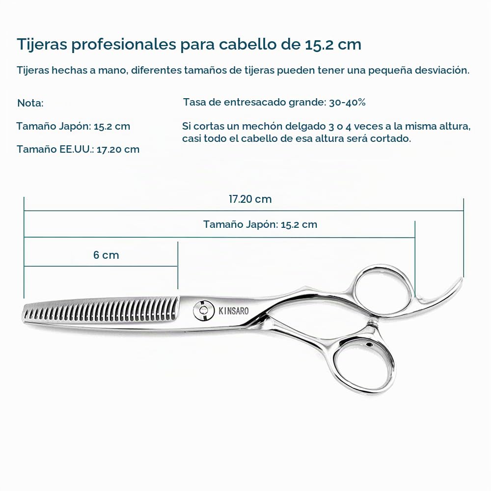 KINSARO Tijeras De Adelgazamiento Para Hombres, Tijeras De Corte De Pelo De 6 Pulgadas, Tijeras De Adelgazamiento Para Peluquería O Uso Doméstico