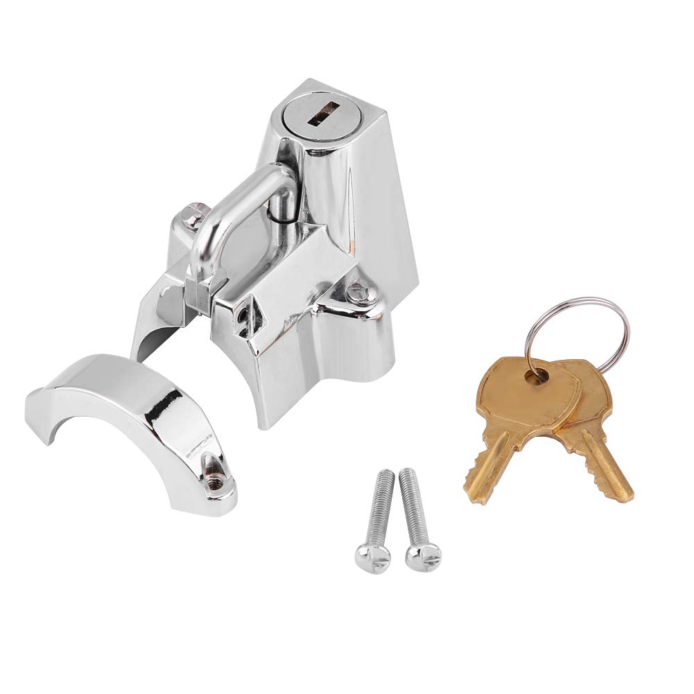 KIMISS Kit de bloqueo de seguridad para casco de motocicleta, para bloqueo de casco de motocicleta Kuryakyn Cruiser 1-1/4 a 1-1/2 4232 (color chapado)
