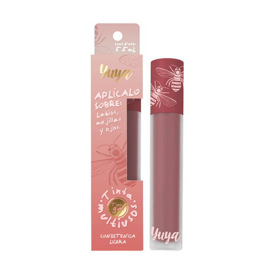 Yuya - Republic Cosmetics Tinta multiusos "Ser" de larga duración para labios, ojos y mejillas con extracto de Aloe Vera Color Palo de Rosa