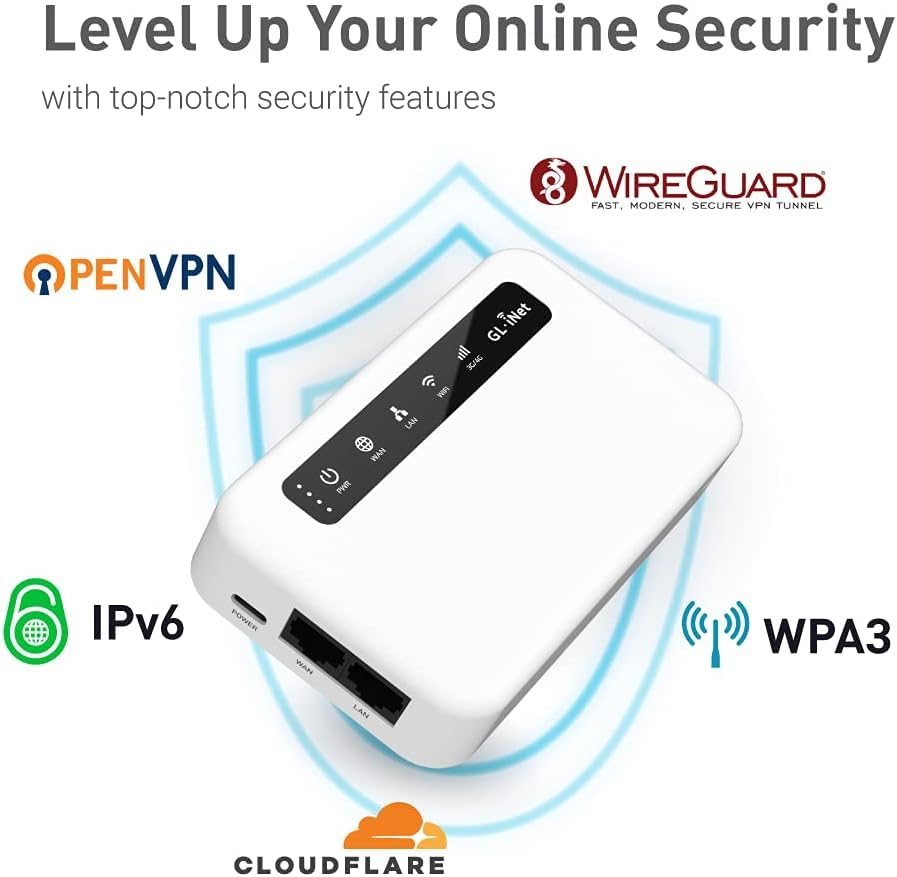 GL.iNet GL-XE300 (Puli) 4G LTE Industrial IoT Gateway, router/punto de acceso/extensor/WDS, OpenWrt, batería de 5000 mAh, OpenVPN, SSH remoto, WPA3, IPv6 (EG25G), versión global