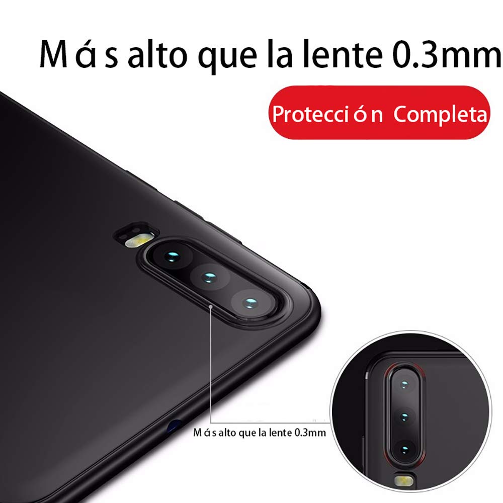 Funda Protectora de TPU Ultrafina QWYJ para Huawei P30 Negro Matte Minimalista