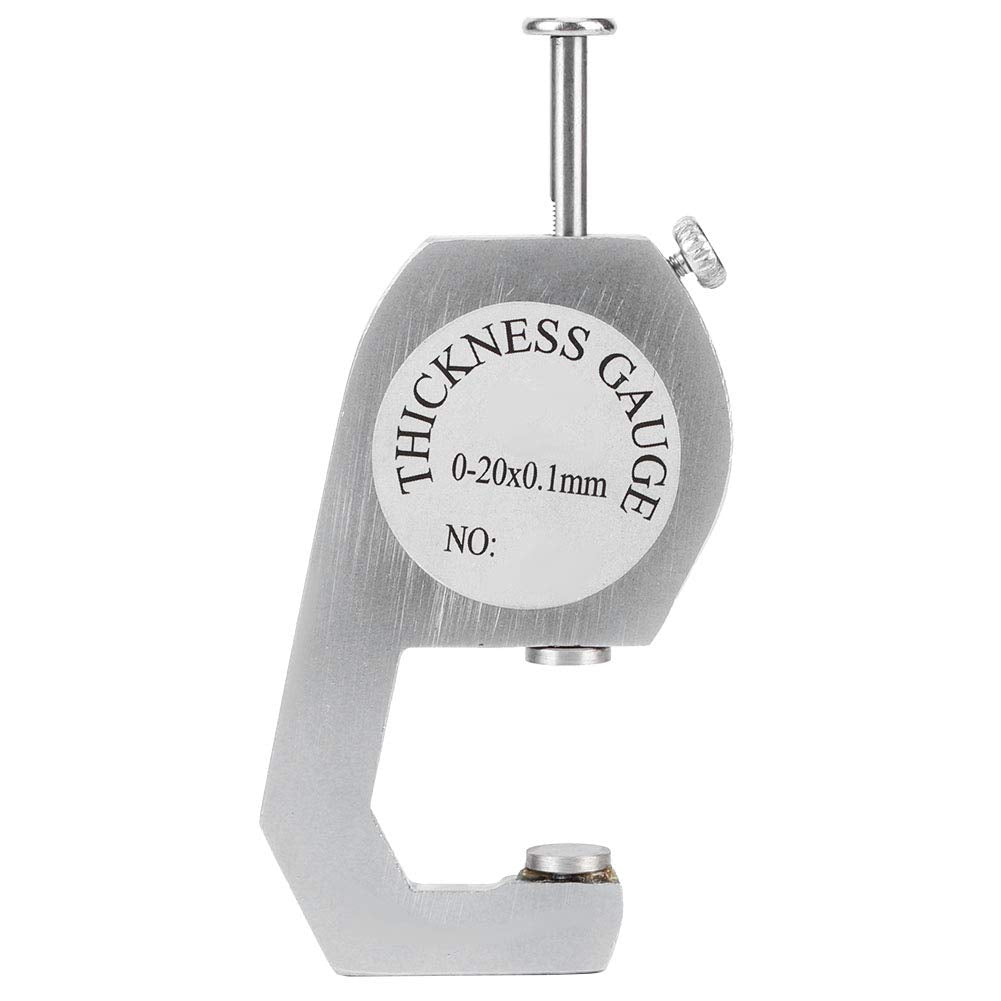 Medidor de Espesor Portátil Indicador de Esfera Redonda para Joyería Plata 0-20mm