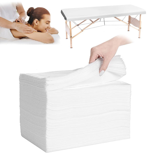 BILIBON 100 Hojas Sábanas Desechables de Masaje, Sábanas para Camilla de Masaje Profesionales, 80x180 cm, Material No Tejido Transpirable, Suave y Cómodo, Aptas para SPA, Salones de Belleza, Hoteles