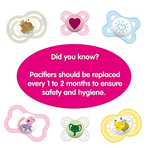 MAM Perfect Night 2 Piece Baby Pacifier, Unisex, 0-6 Months