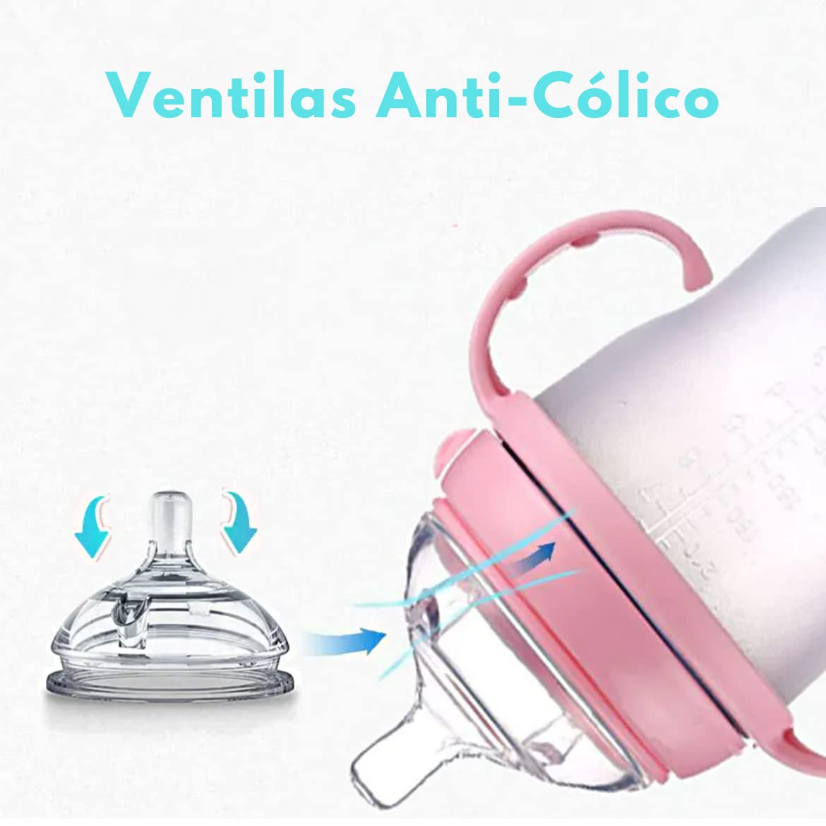 Tetinas de Biberón Flujo Medio 3m+ Paquete Doble para Cuello Ancho