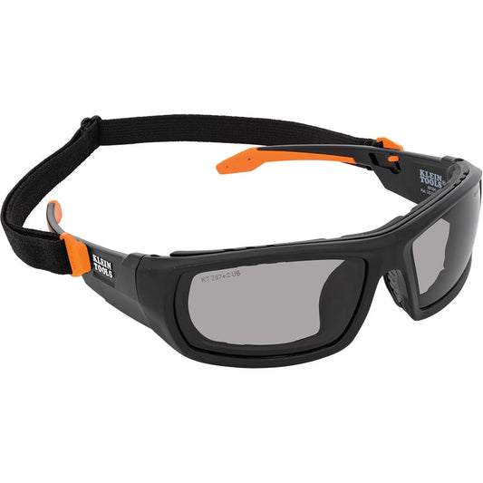 Klein Tools 60471 - anteojos de seguridad ANSI Z87.1+ Pro con junta de marco completo, lentes grises, protección UV, antivaho, resistentes a los arañazos