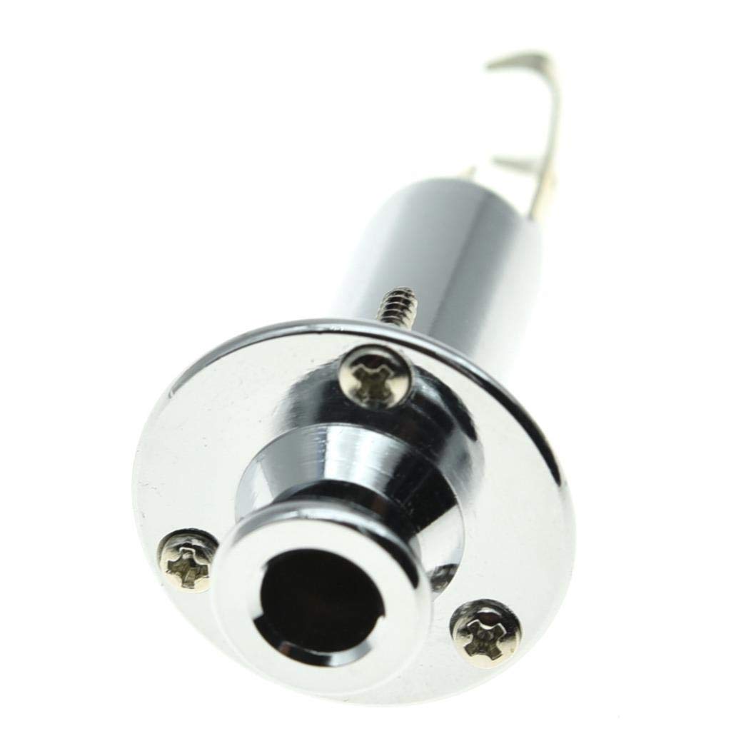 KAISH - Guitarra eléctrica acústica de 6,35 mm con conector de salida monopolina, con botón de salida chapado en cromo