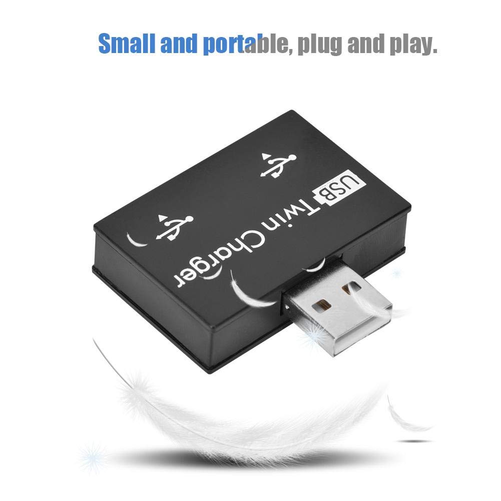 Bewinner Mini USB Hub Kit de Conversión de Adaptador de Divisor de Cargador Doble USB de 2 Puertos Aleación de Aluminio + PC Mini hub Pequeño/Portátil/Resistente/Duradero para