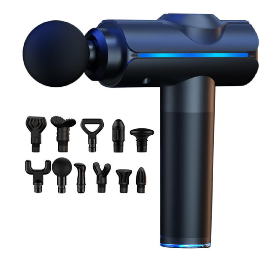 Pistola De Masaje Muscular, Pistola Masajeadora con 11 Cabezales y 20 Velocidades Ajustables,Masajeadores Eléctrico de Mano con Pantalla Lcd,Masajeador Muscular Ideal para Hombros,Cuello, Espalda