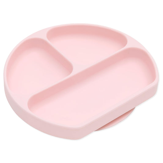 Bumkins - Plato de succión para bebés y bebés, plato de agarre dividido para bebés y niños, destete LED para bebés, suministros de alimentación, se adhiere a mesas y sillas altas, silicona platino,