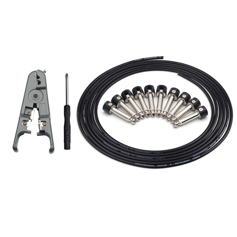 Cable de Conexión SAPHUE Multiefectos 10 Pies Pedalera sin Soldadura 6.35 Monocromáticos para Guitarra y Bajo