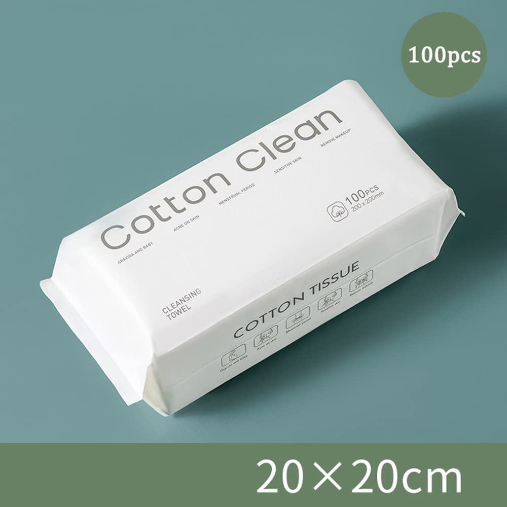 Toallita suave y seca, 100% algodón, toalla facial desechable, sin pelusas, uso húmedo en seco para piel sensible, limpieza facial, eliminación de maquillaje, limpieza de superficies (300 Count (Pack of 3))
