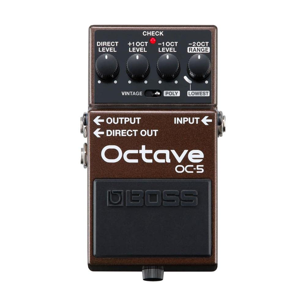 BOSS Oc-5 - Pedal de efecto octava para guitarra y bajo con modos vintage y poli