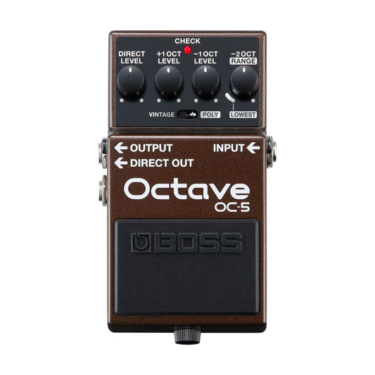 BOSS Oc-5 - Pedal de efecto octava para guitarra y bajo con modos vintage y poli