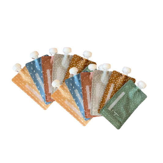 Bolsas reutilizables para alimentos para bebés – Bolsas de almacenamiento de alimentos para niños pequeños y niños – Puré de manzana, batidos, yogur y puré – Bolsa para apretar sin BPA, paquete de 12