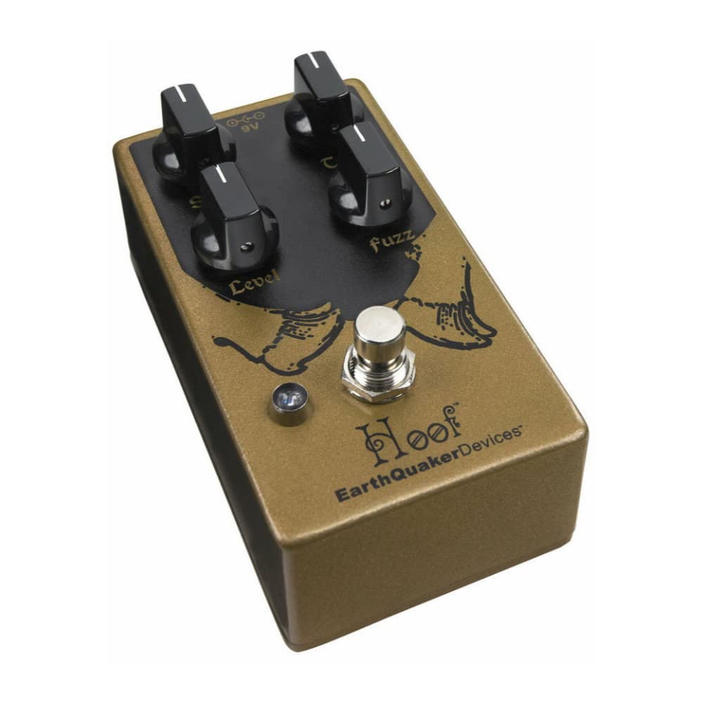 EarthQuaker Devices - Amplificador de potencia; unidad de efectos de distorsión, Hoof Fuzz V2, Dorado, Version 2