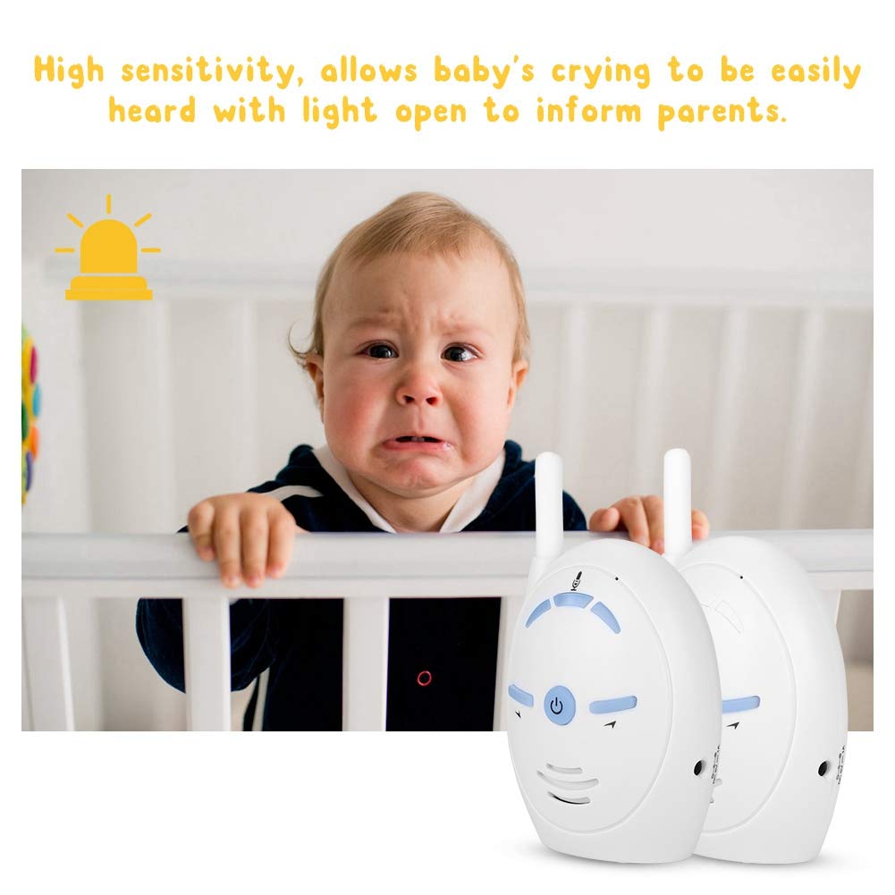 Bewinner Digital Audio Baby Monitor, 2.4GHz Inalámbrico Nanny Intercomunicador electrónico Monitor, Soporte de conversación bidireccional y monitoreo de Audio, Plug and Play, Monitor de Audio Rango