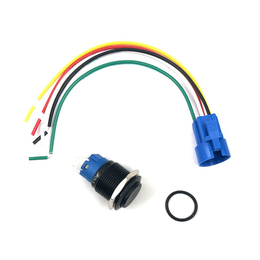 Botón de Bocina FainWan Azul 19 mm 12 V con Luces LED
