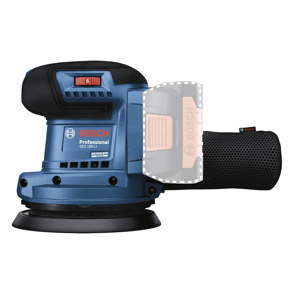 Bosch | Lijadora roto orbital inalámbrica | GEX 185-LI, 18V SB Brushless