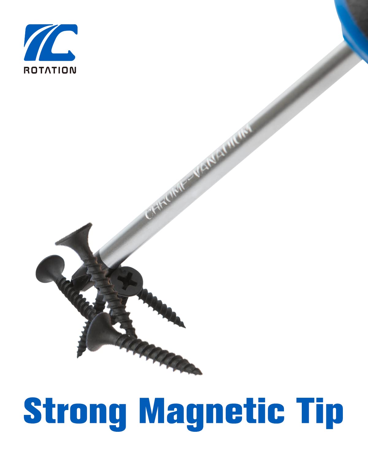 Juego de Destornilladores con Punta Magnética y Agarre de Cojín Profesional de 6 Piezas