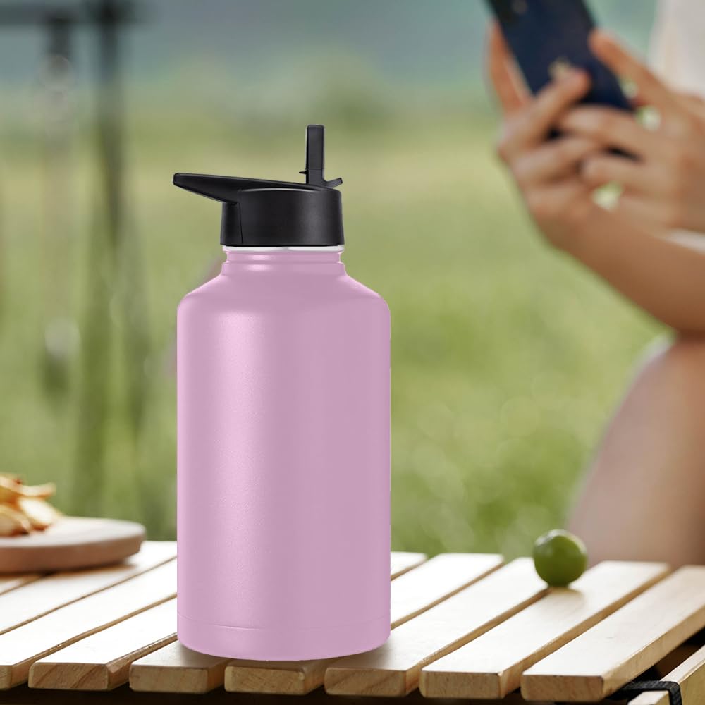 Free Wolf 64OZ Termo de Acero Inoxidable A Prueba de Fugas Con 3 Tapas y Asa, Doble Aislamiento Térmico para 24 Horas de Agua Fría y 12 Horas de Caliente