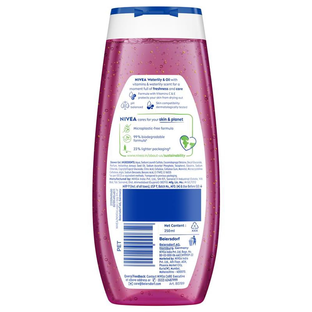 Nivea Bath Care Shower Water Lily Oil, 250ml