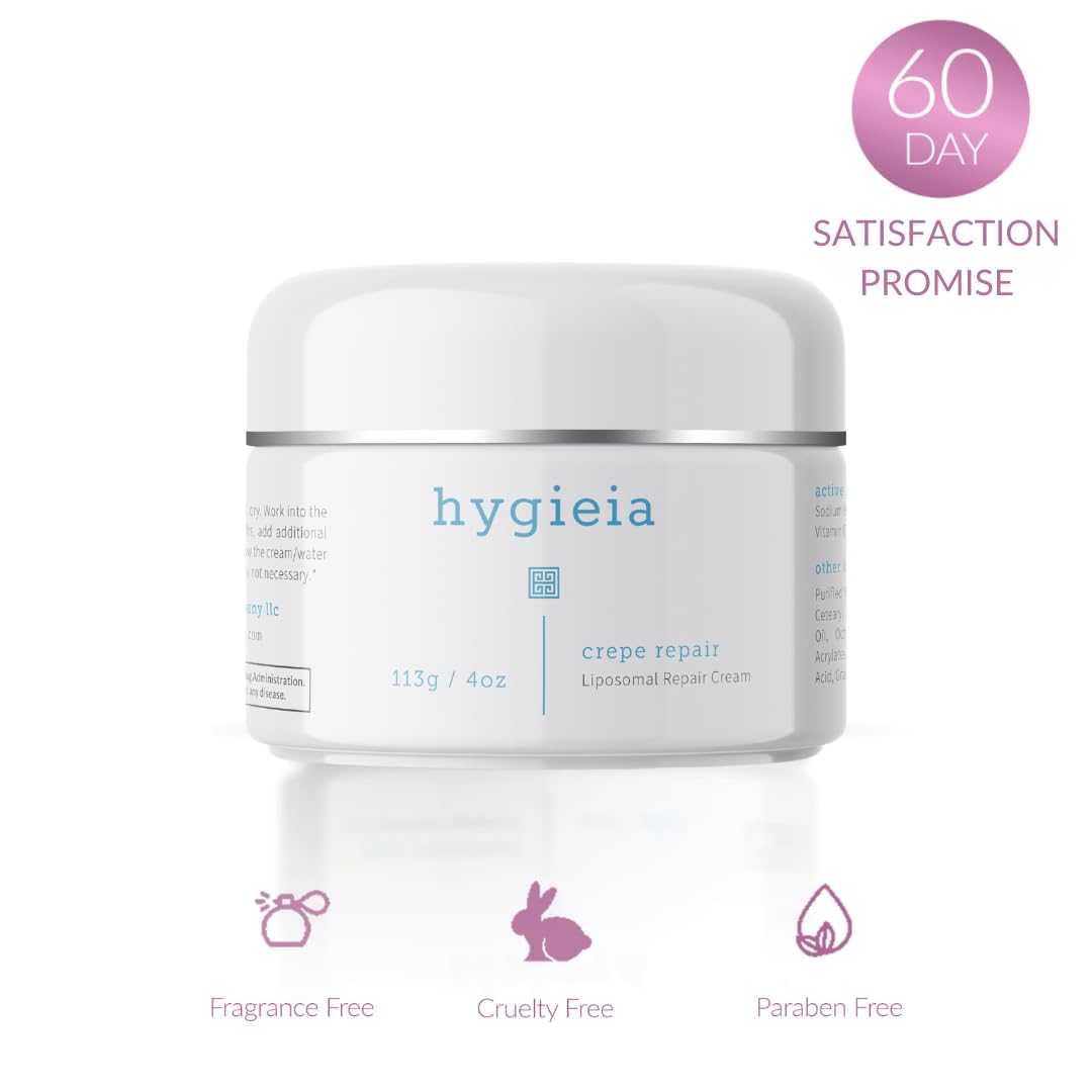 Hygieia +- Crema reparadora de piel Hygieia Crepey: crema liposomal antienvejecimiento para rostro, cuello y cuerpo, de células profundas avanzadas