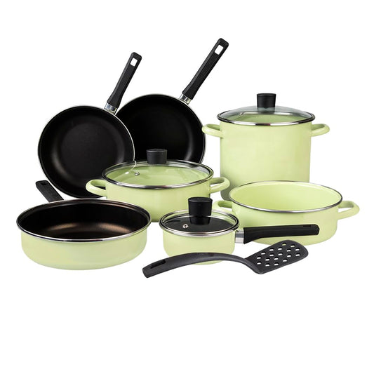 Cinsa Bateria de Cocina Pontevedra 11 piezas de Peltre Pesado (Verde Manzana)