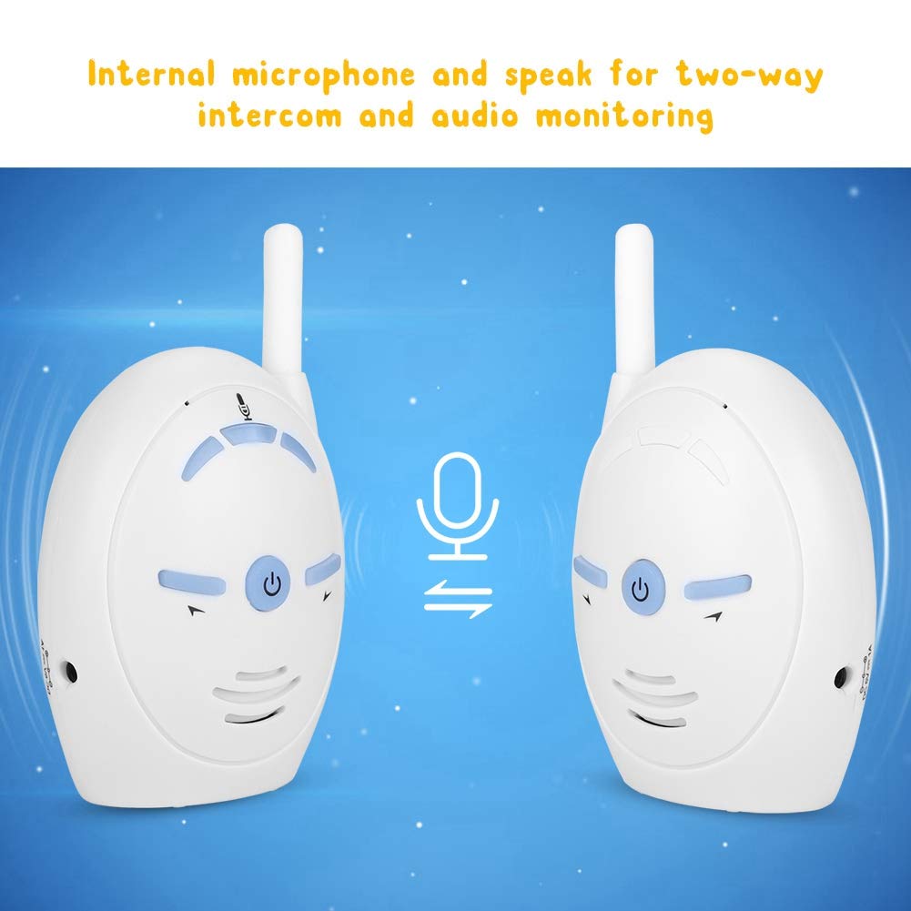 Bewinner Digital Audio Baby Monitor, 2.4GHz Inalámbrico Nanny Intercomunicador electrónico Monitor, Soporte de conversación bidireccional y monitoreo de Audio, Plug and Play, Monitor de Audio Rango