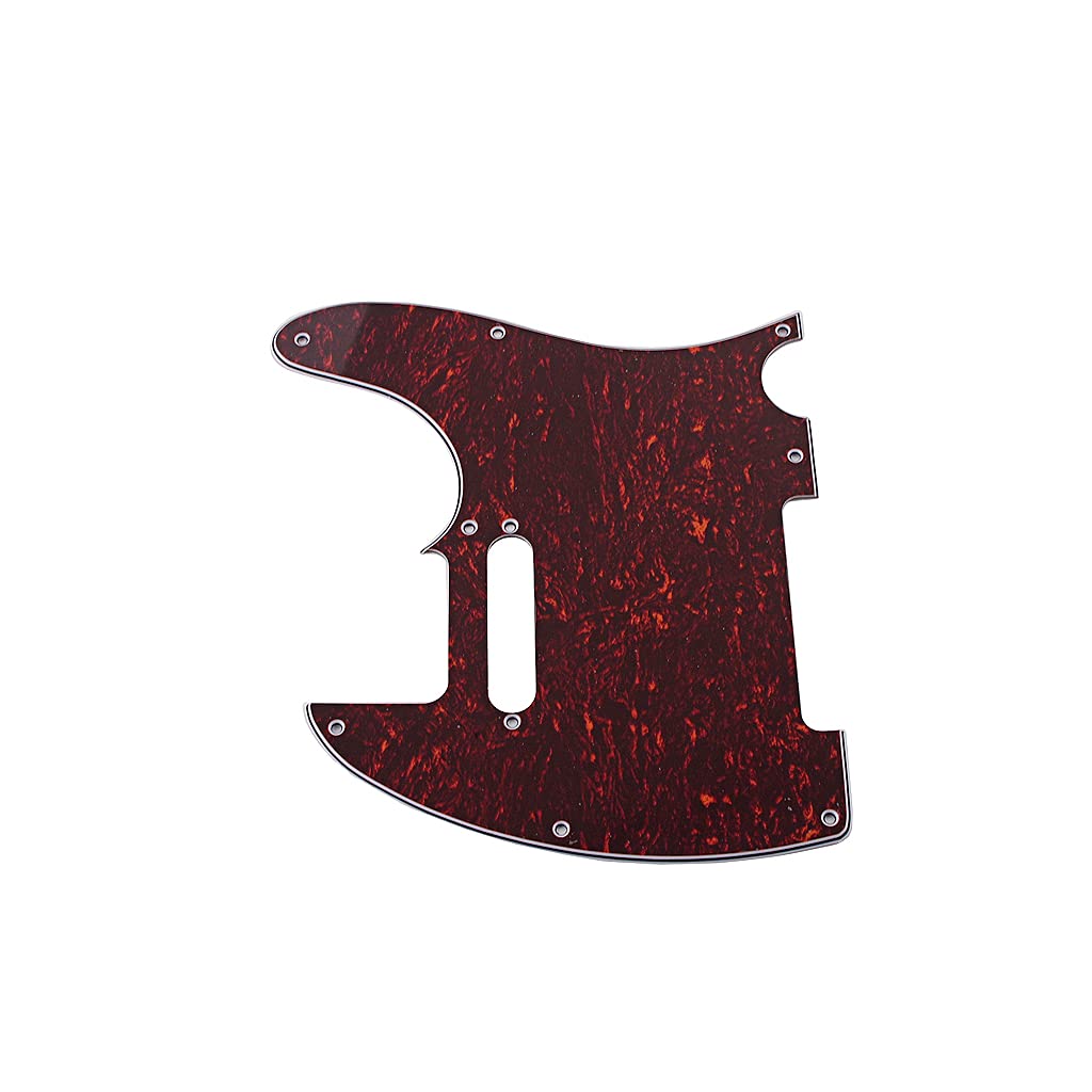 Alnicov Golpeador Tele de 8 agujeros para guitarra Telecaster estándar de Estados Unidos/MX, tortuga roja de 3 capas
