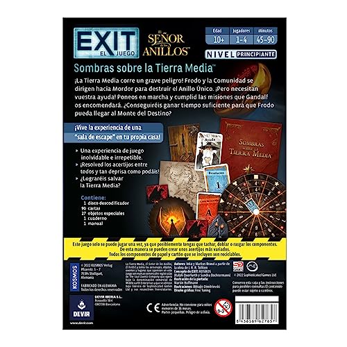 Devir Exit Señor De Los Anillos Juego de Mesa en Español