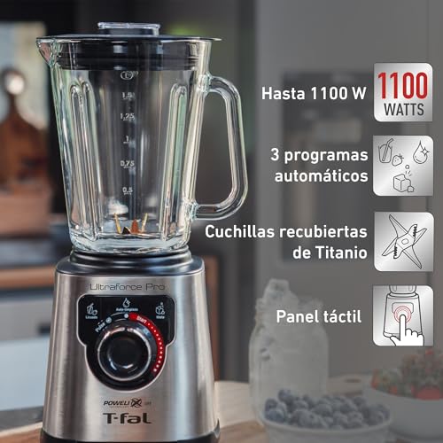Licuadora T-fal Ultraforce Pro Inox con Tecnología Powerlix Life y 6 Cuchillas de Titanio