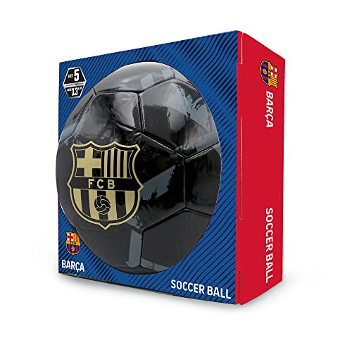 Balón de Fútbol Icon Sports Negro Oficial del FC Barcelona Talla 5 Arte Pop para Adultos y Niños