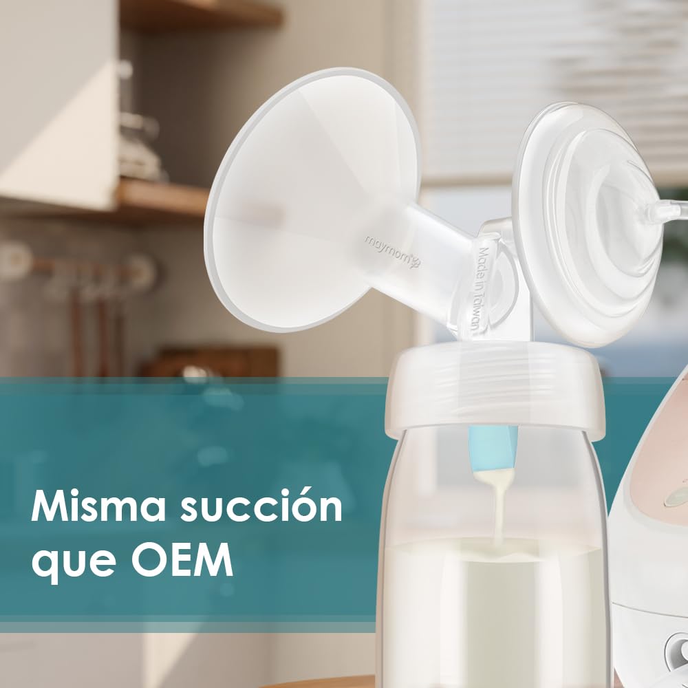 Maymom pieza de extracción de cuello ancho compatible con bombas S1/S2 de Spectra; incluye Embudo de boca ancha; no es producto original; 1 unidad transparente, 13 mm.